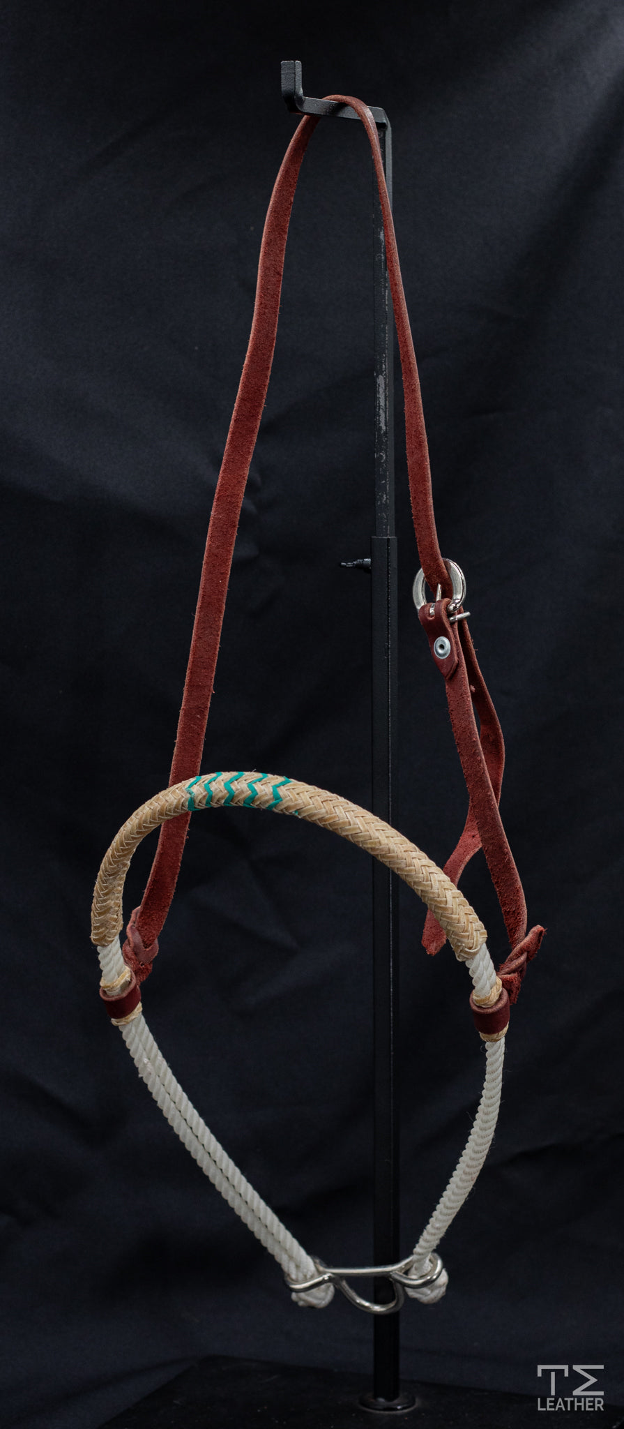 Double Nylon Tie-Down w/ Rawhide Nose & Teal Accents