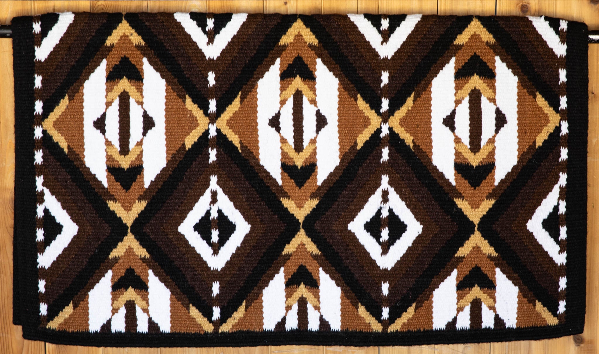 Black, Browns, & Tan w/ White Accents Flat Show Blanket