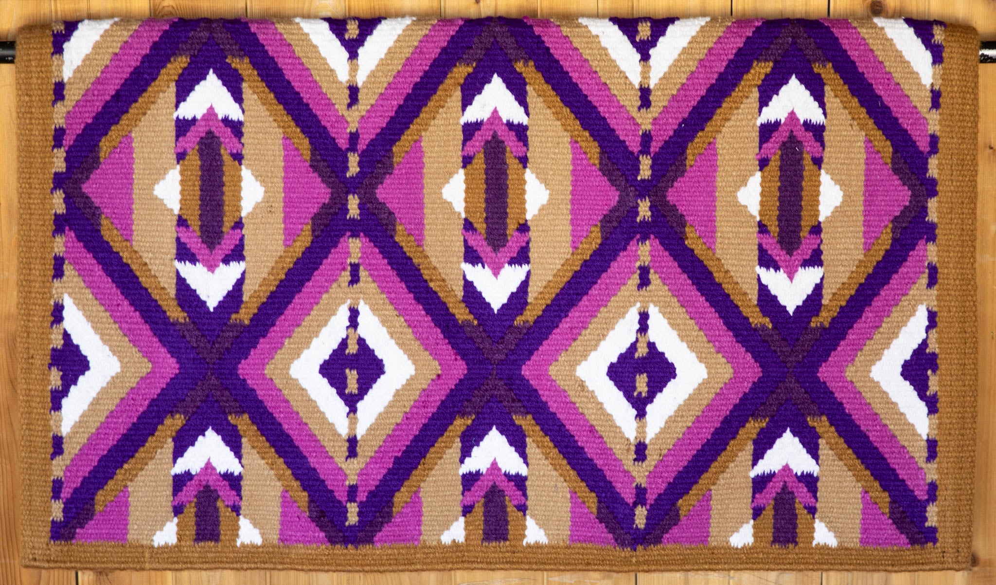 Purple, Pink, & Tan w/ White Accents Flat Show Blanket