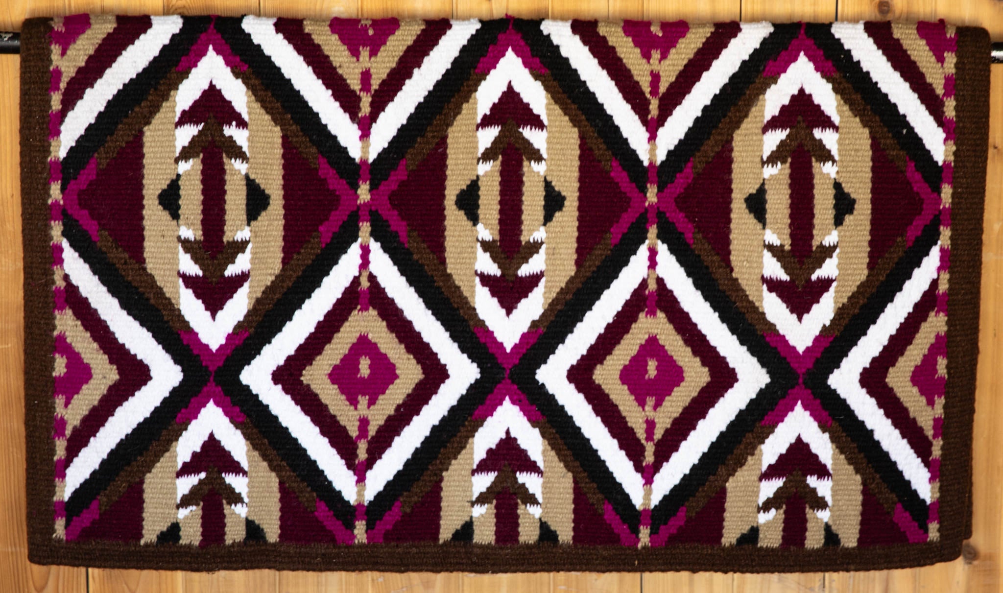 Black, Brown, Wine, Pink, Tan w/ White Accents Flat Show Blanket