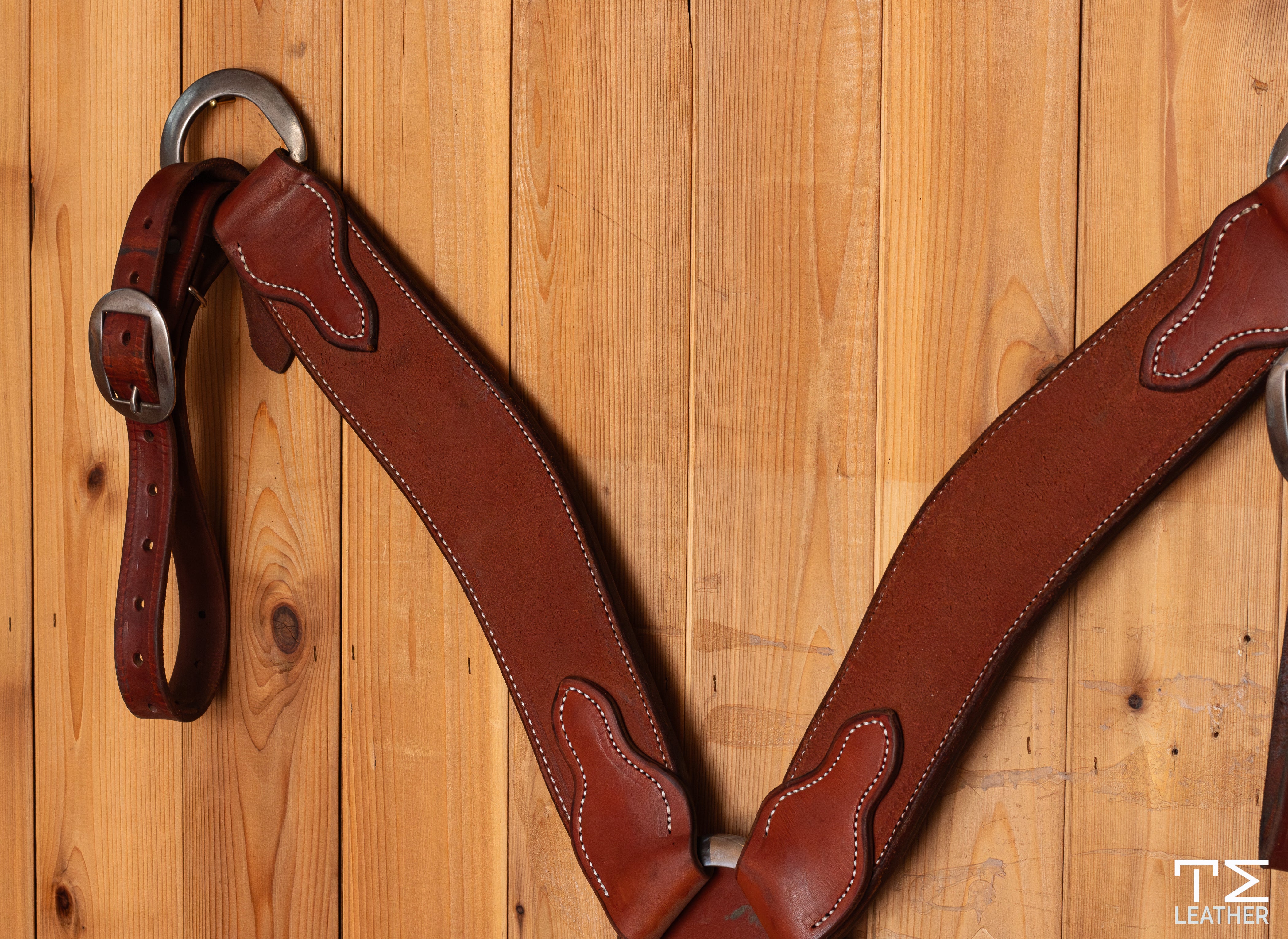2.5" Natural Roughout Three Piece Roper Breast Collar