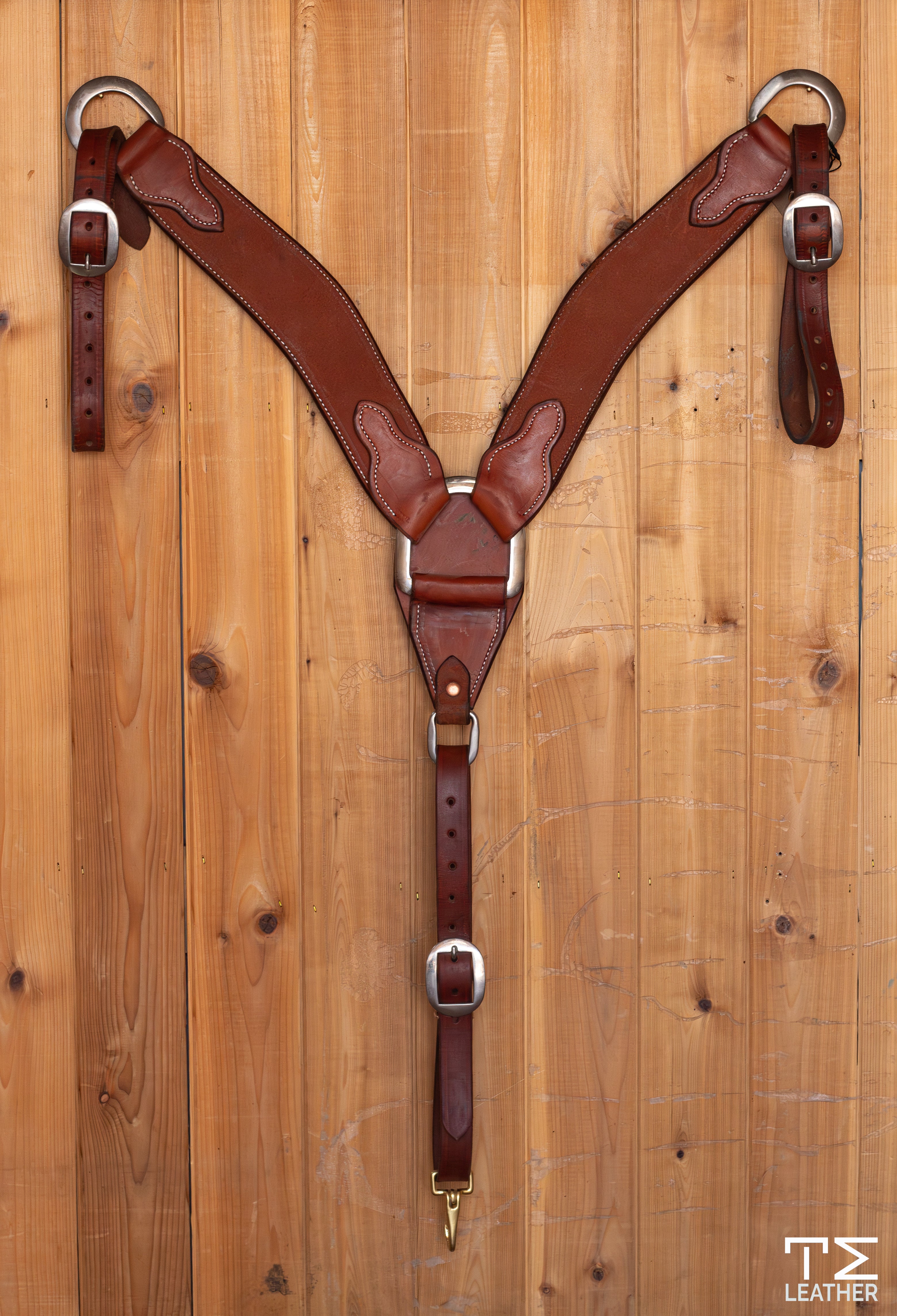 2.5" Natural Roughout Three Piece Roper Breast Collar