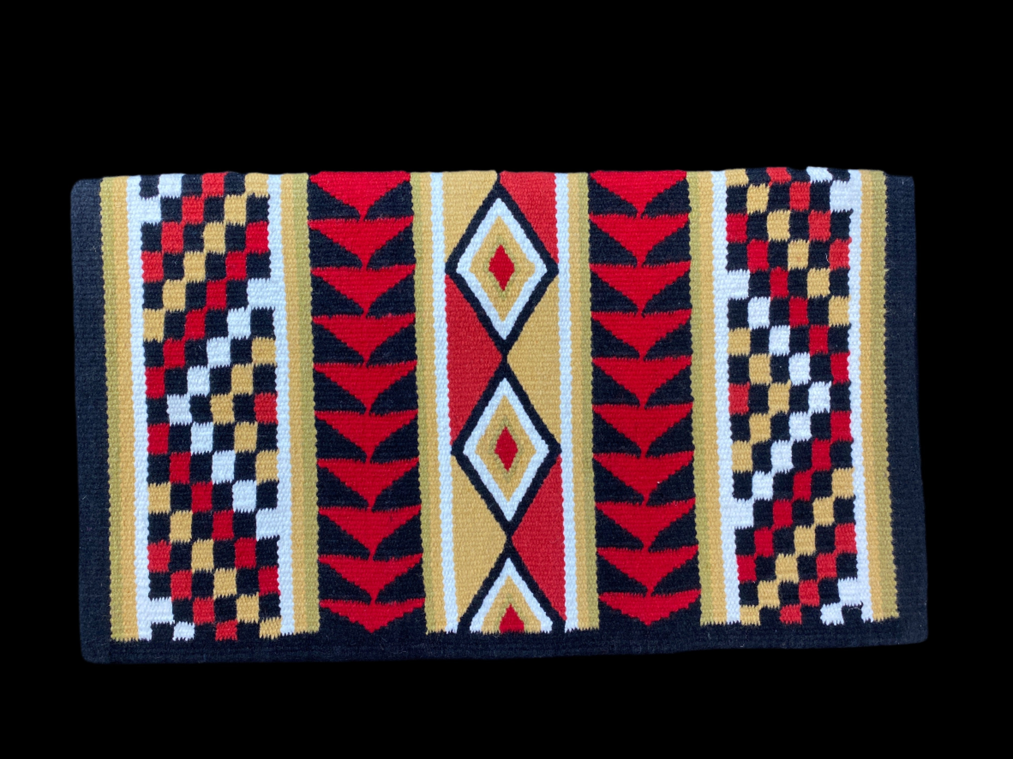 Black base w/ Red, Tan, & Black w/ White Accents Flat Show Blankets