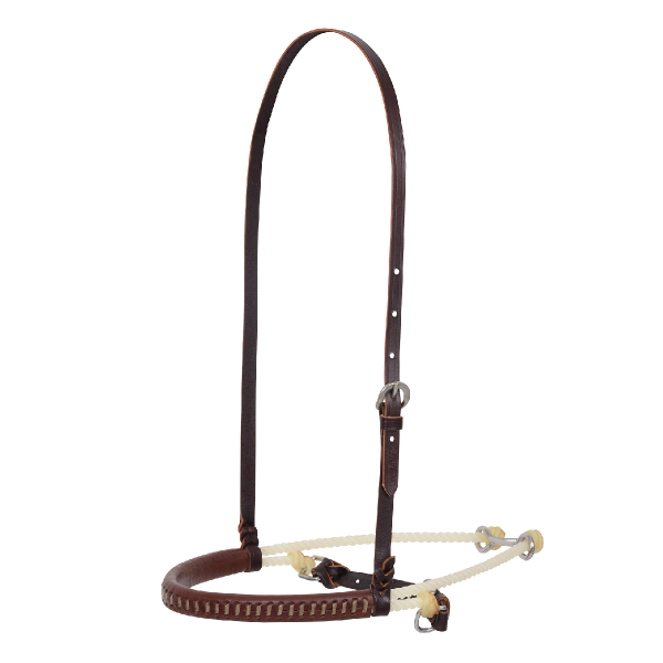 Double Rope Cavesson Noseband w/ Leather Nose