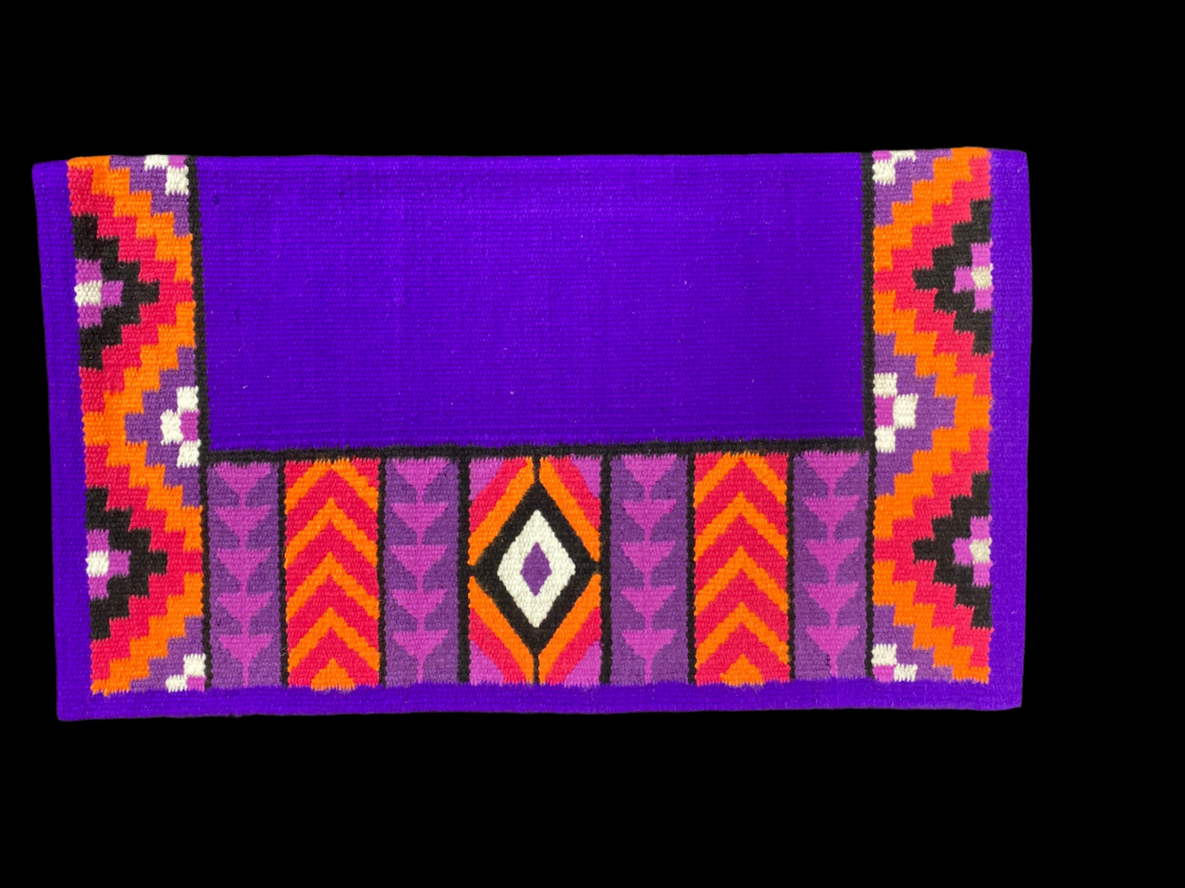 Purple base w/ Fuchsia, Hot Pink, Neon Orange w/ White & Black Accents Flat Show Blanket