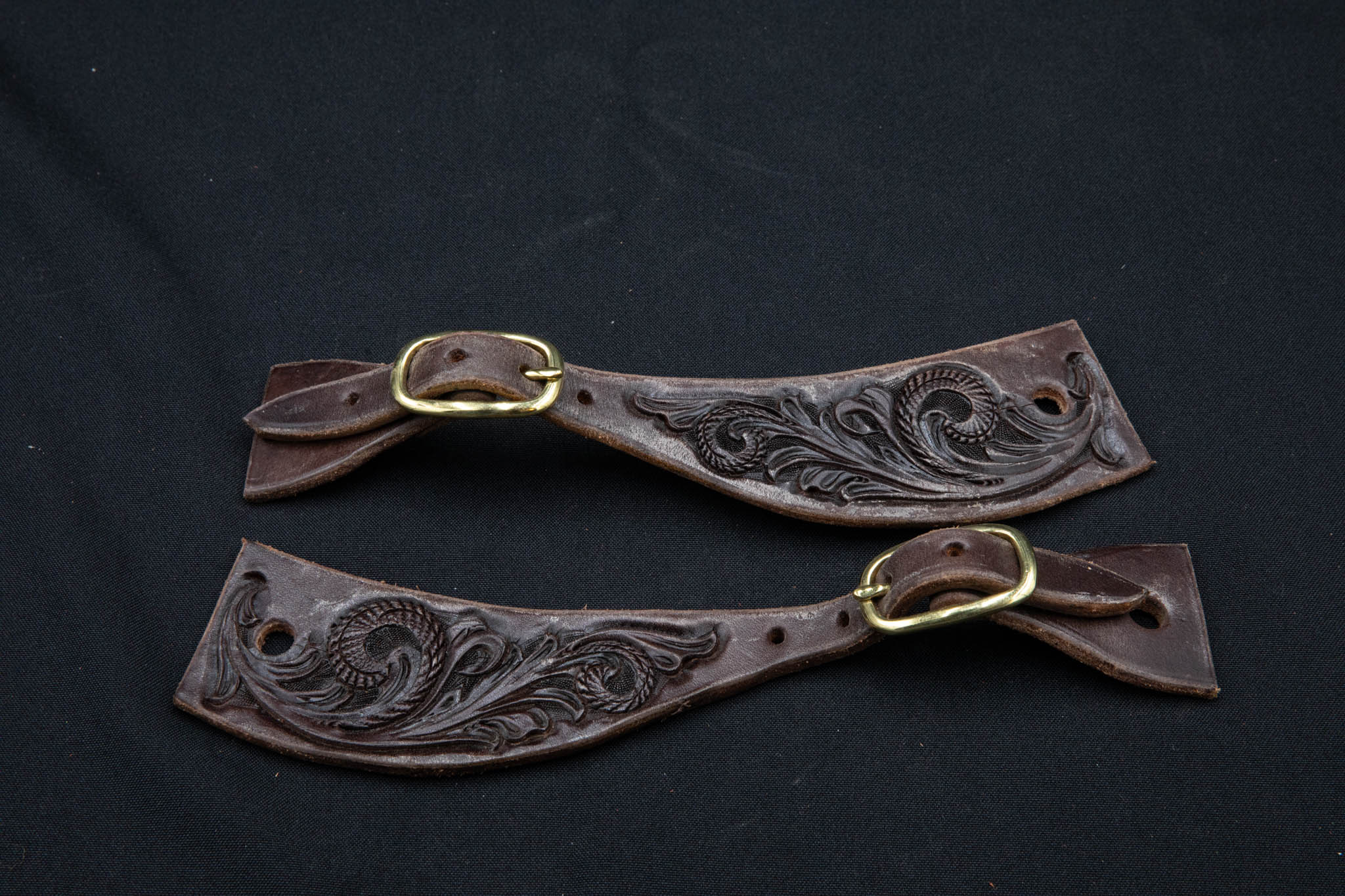 Chocolate Floral Spur Straps - DISCONTINUED STYLE