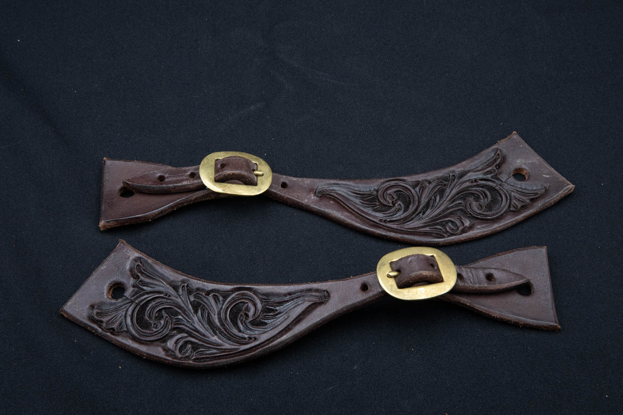 Chocolate Floral Spur Straps - DISCONTINUED STYLE