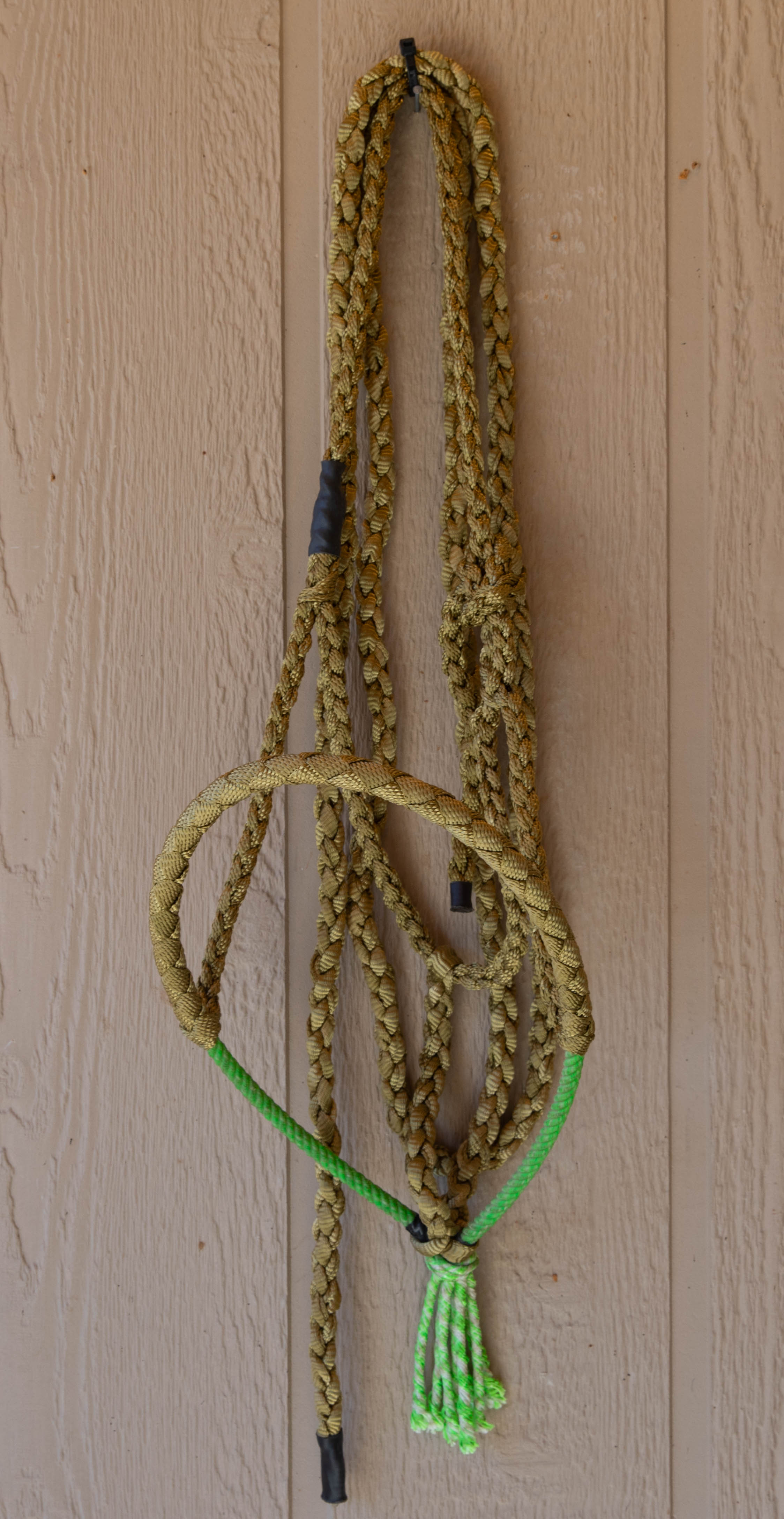Gold w/ Lime Green Rope Muletape Halter