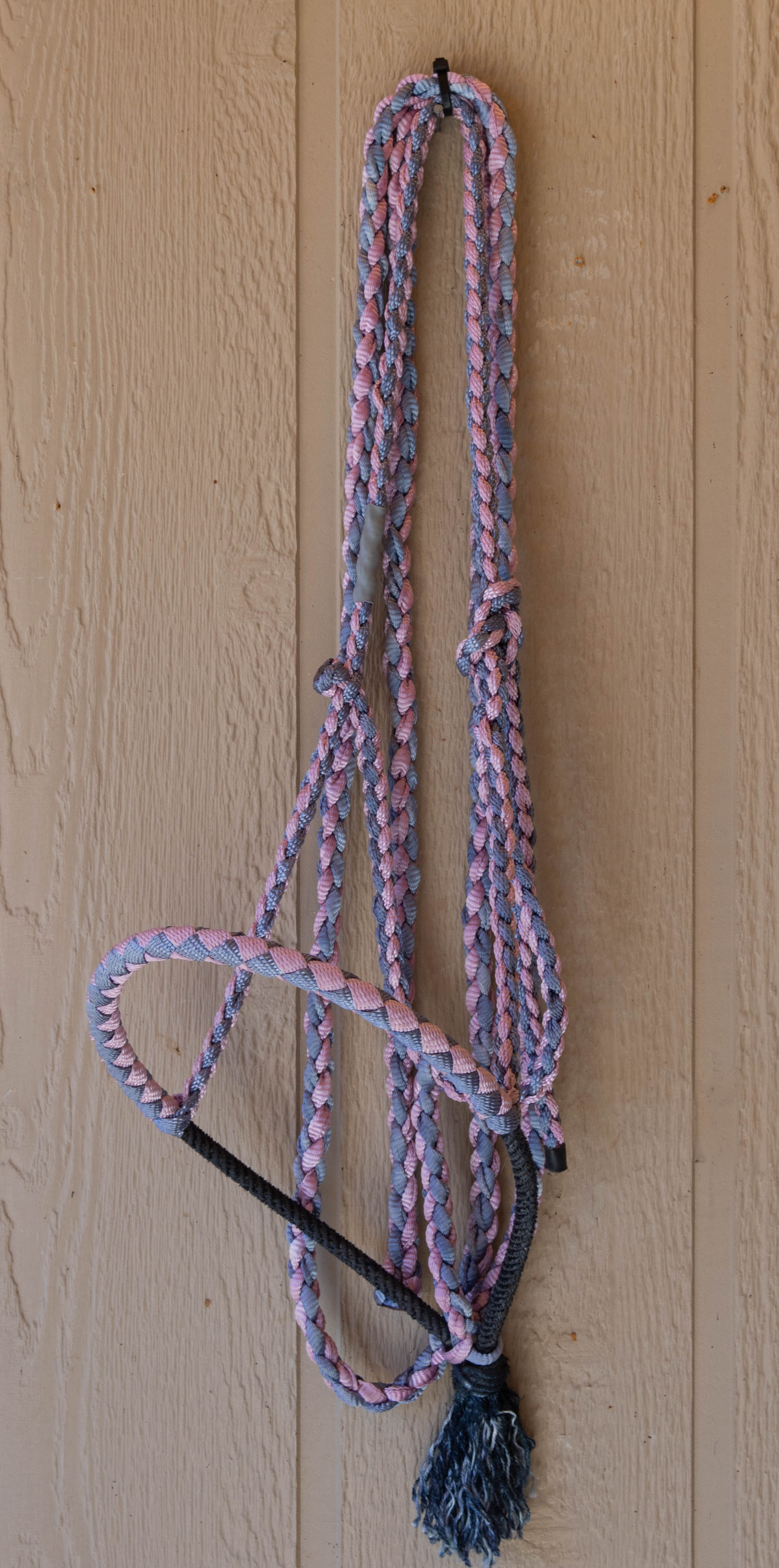 Pink & Purple w/ Black Rope Muletape Halter