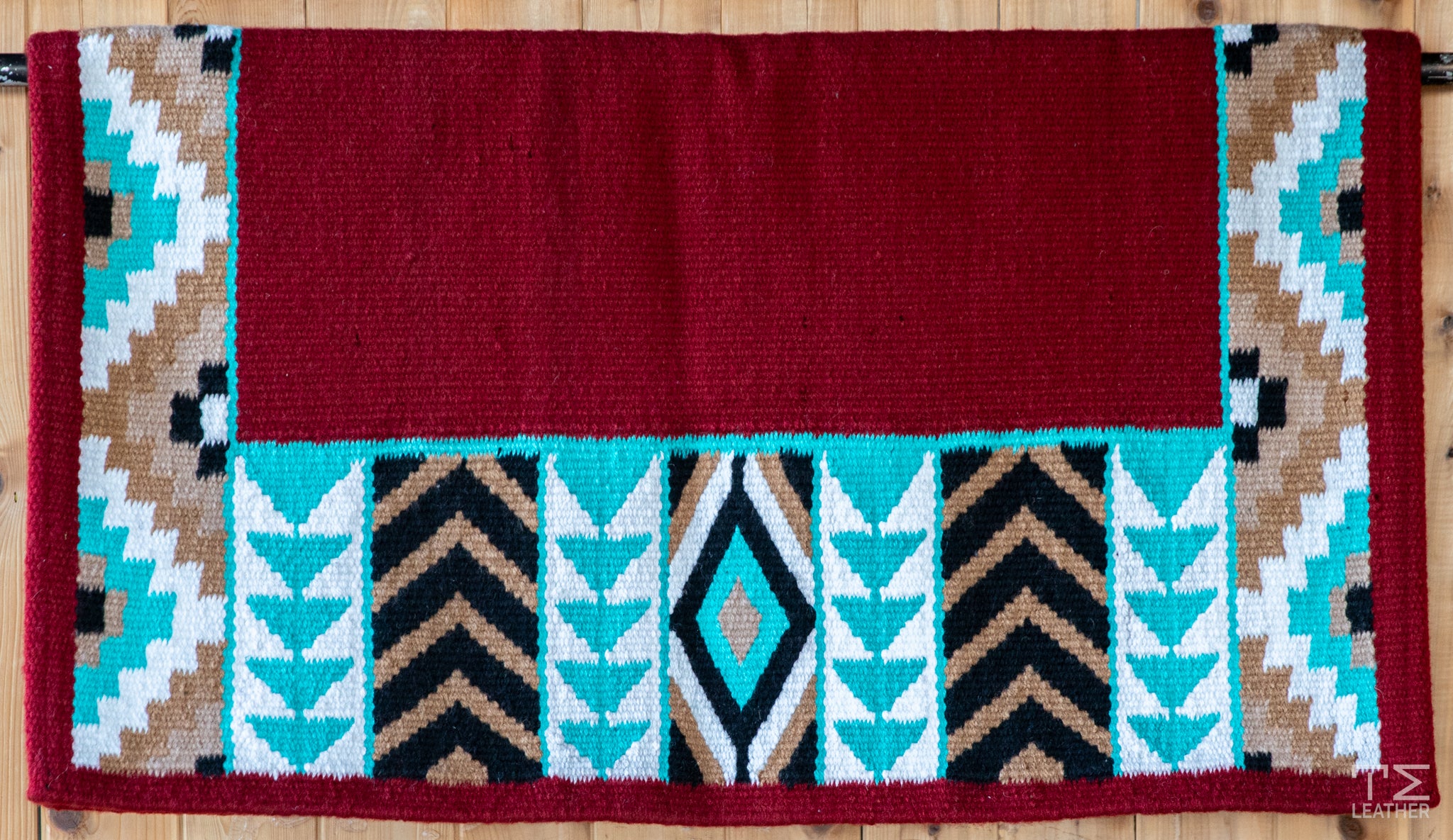 Red, Turquoise, Dark & Light Sand, Black w/ White Accents Flat Show Blanket