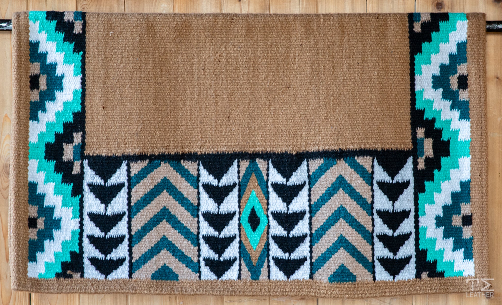 Sand, Teal, Turquoise, Black w/ White Accents Flat Show Blanket