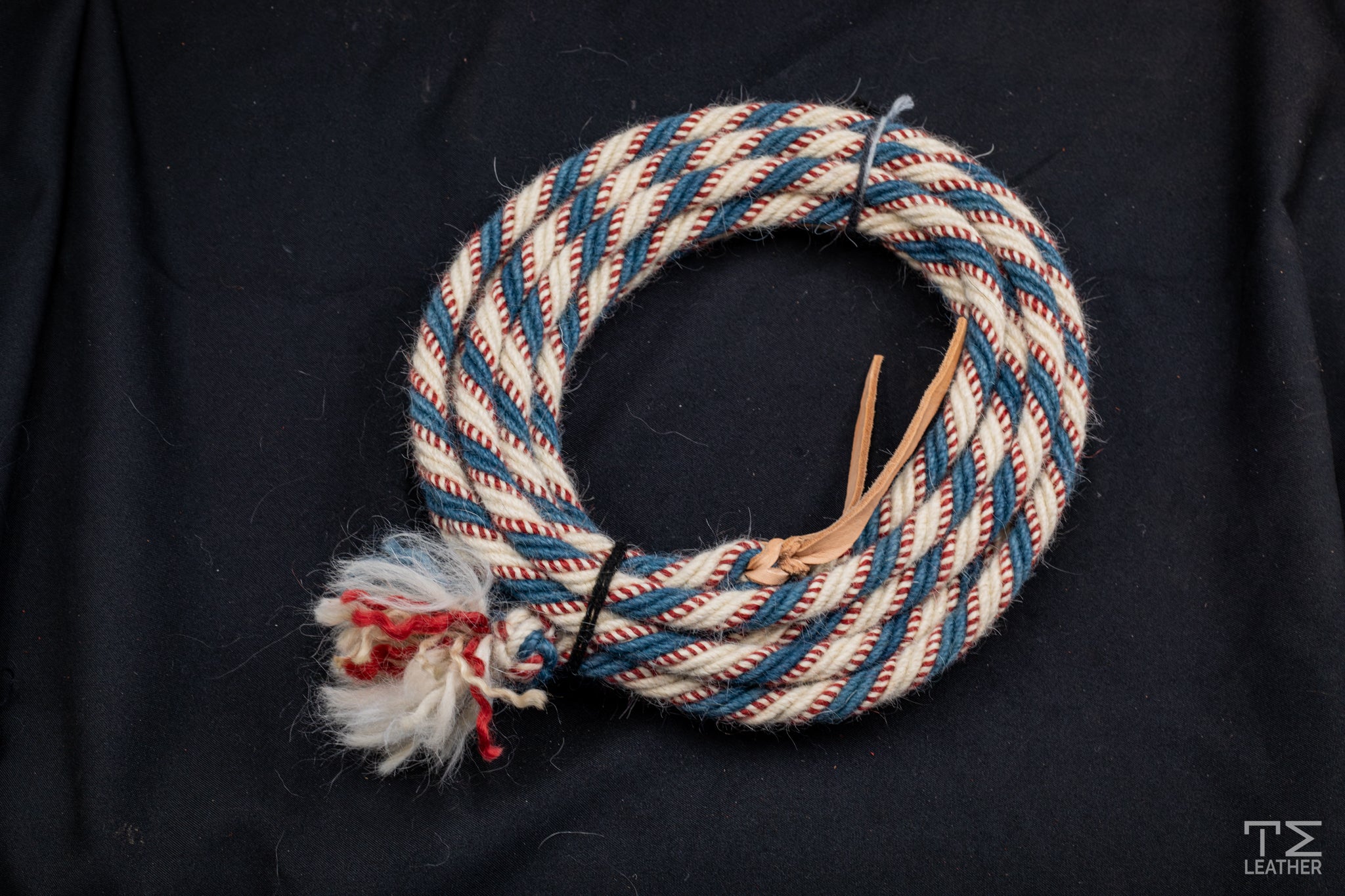 5/8" Blue, Red & White Mohair Mecate