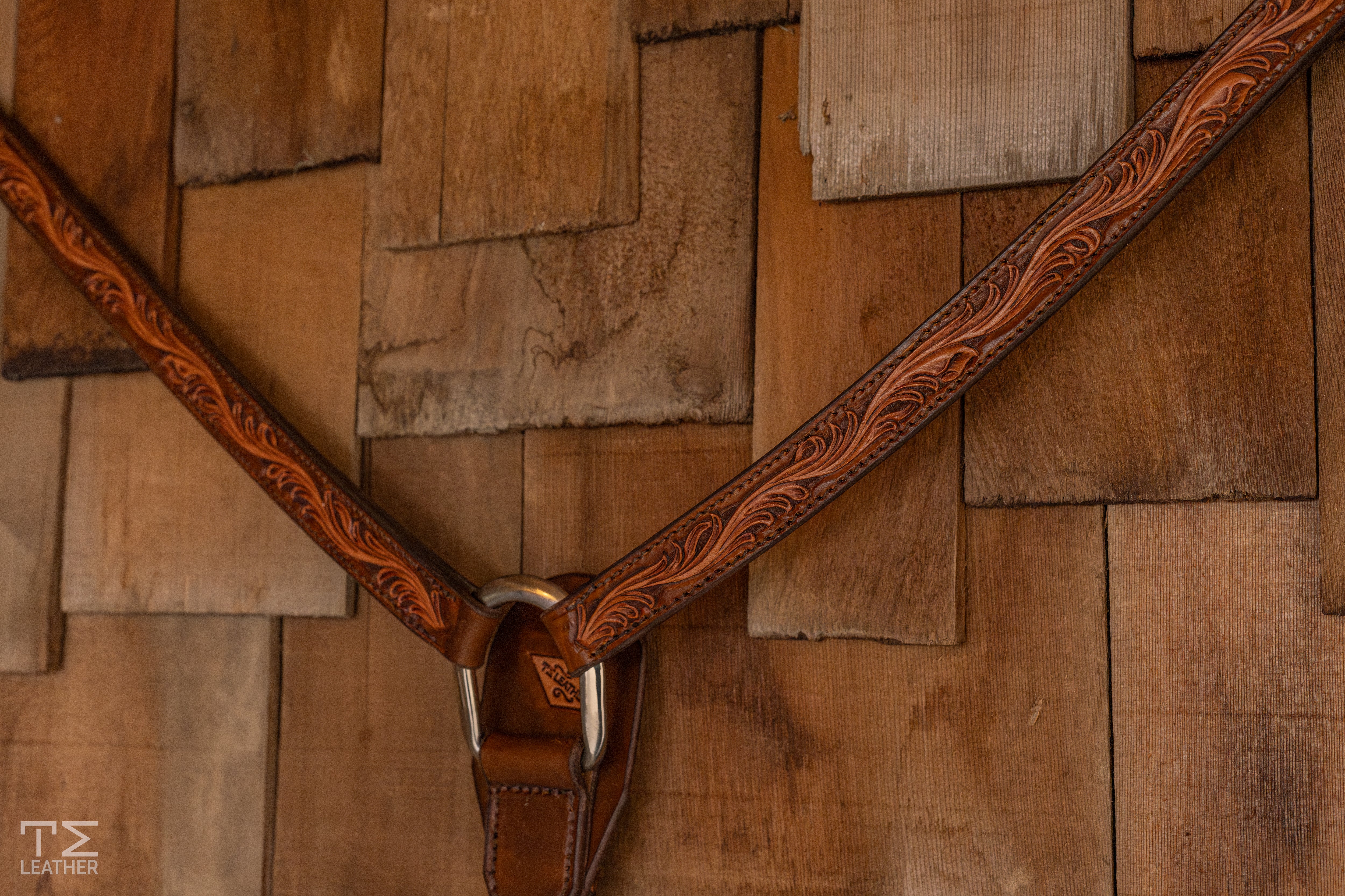 1” Breast Collar Walnut & Light Brown w/ Silver Hardware