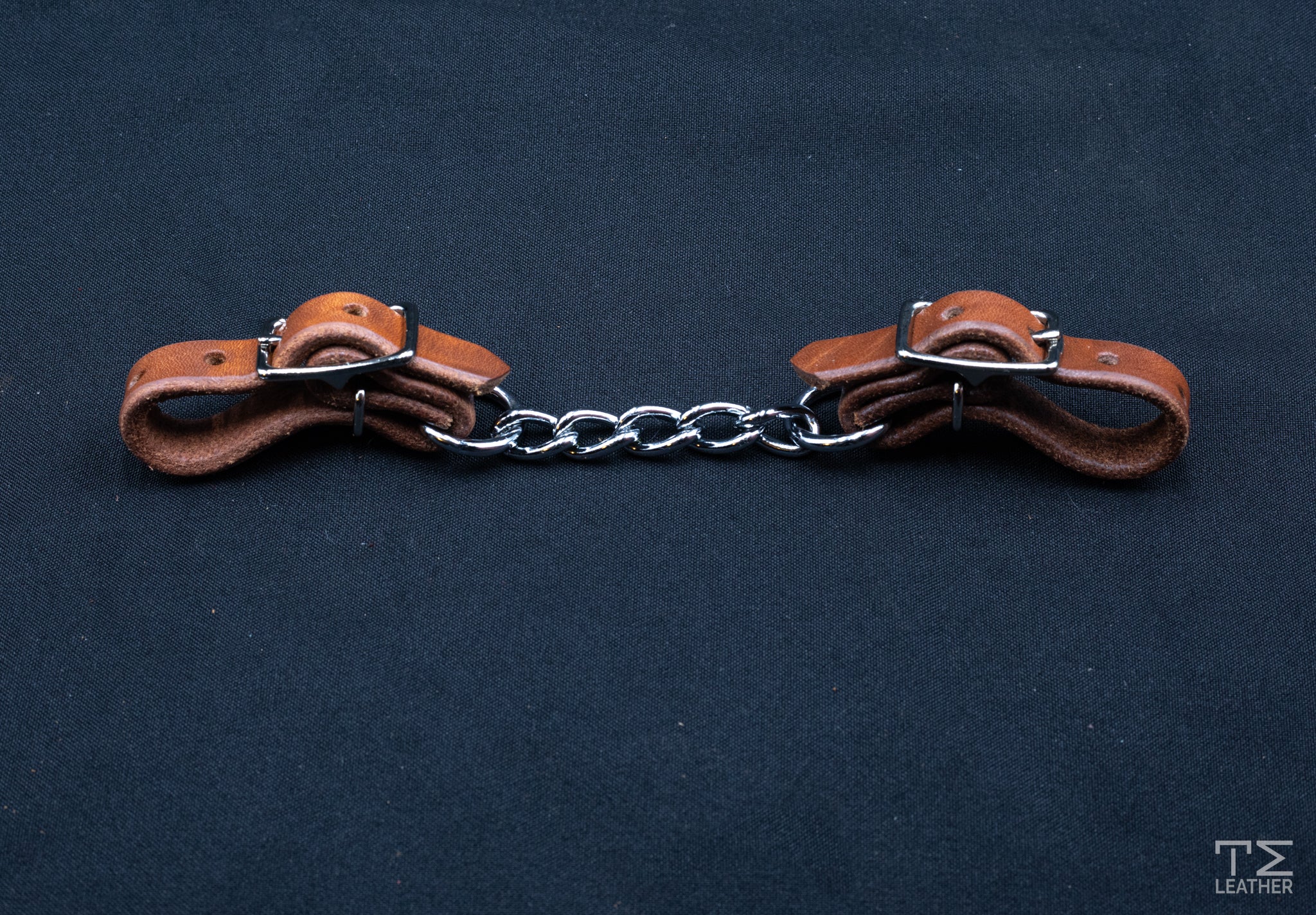 4.5" Single Chain Leather Curb Strap