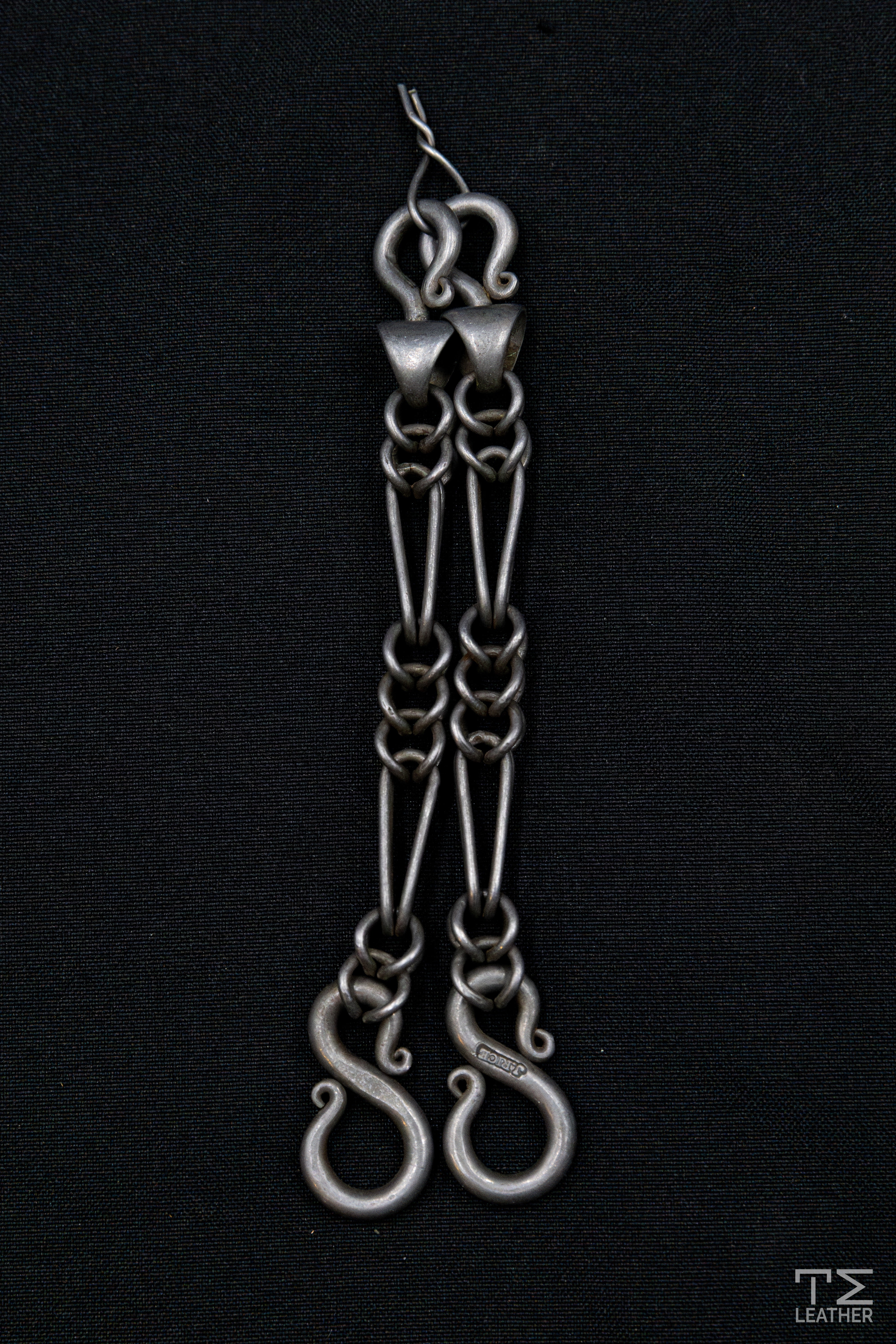 J. Rice Gray Tear Drop Link Rein Chains w/ Stirrup Accents