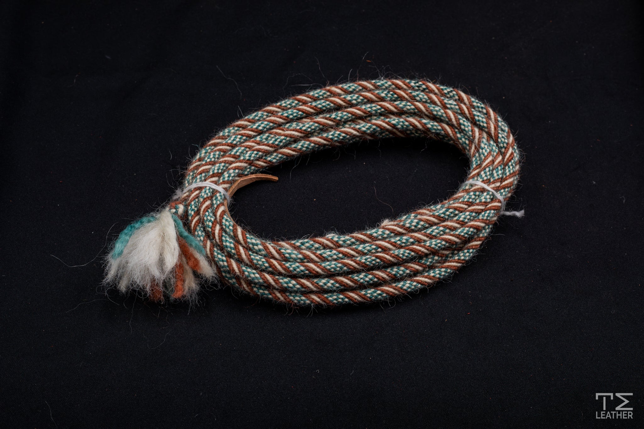 1/4" Copper, Teal & White Mohair Mecate