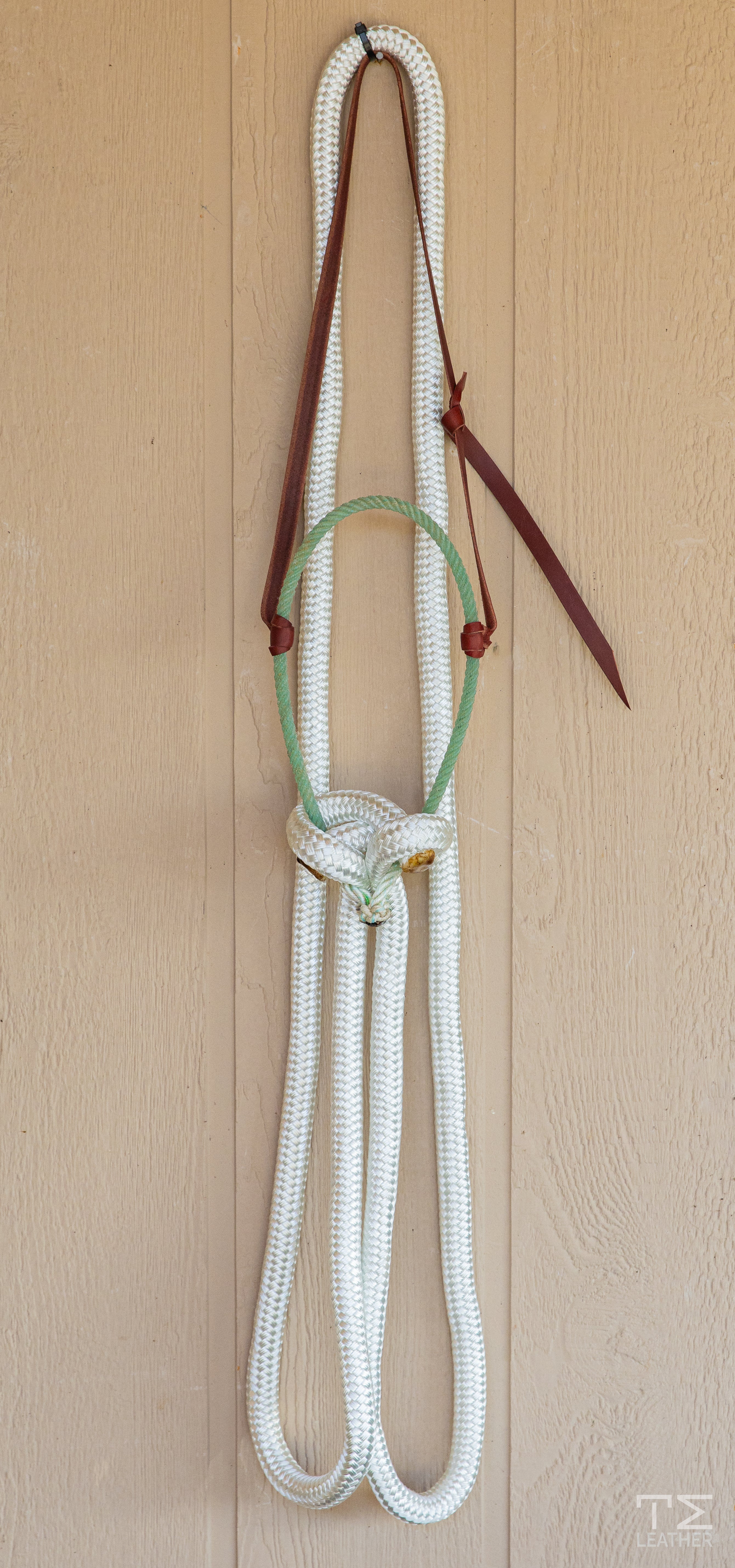 Loping Hackamore SeaFoam Green & White Single Rein