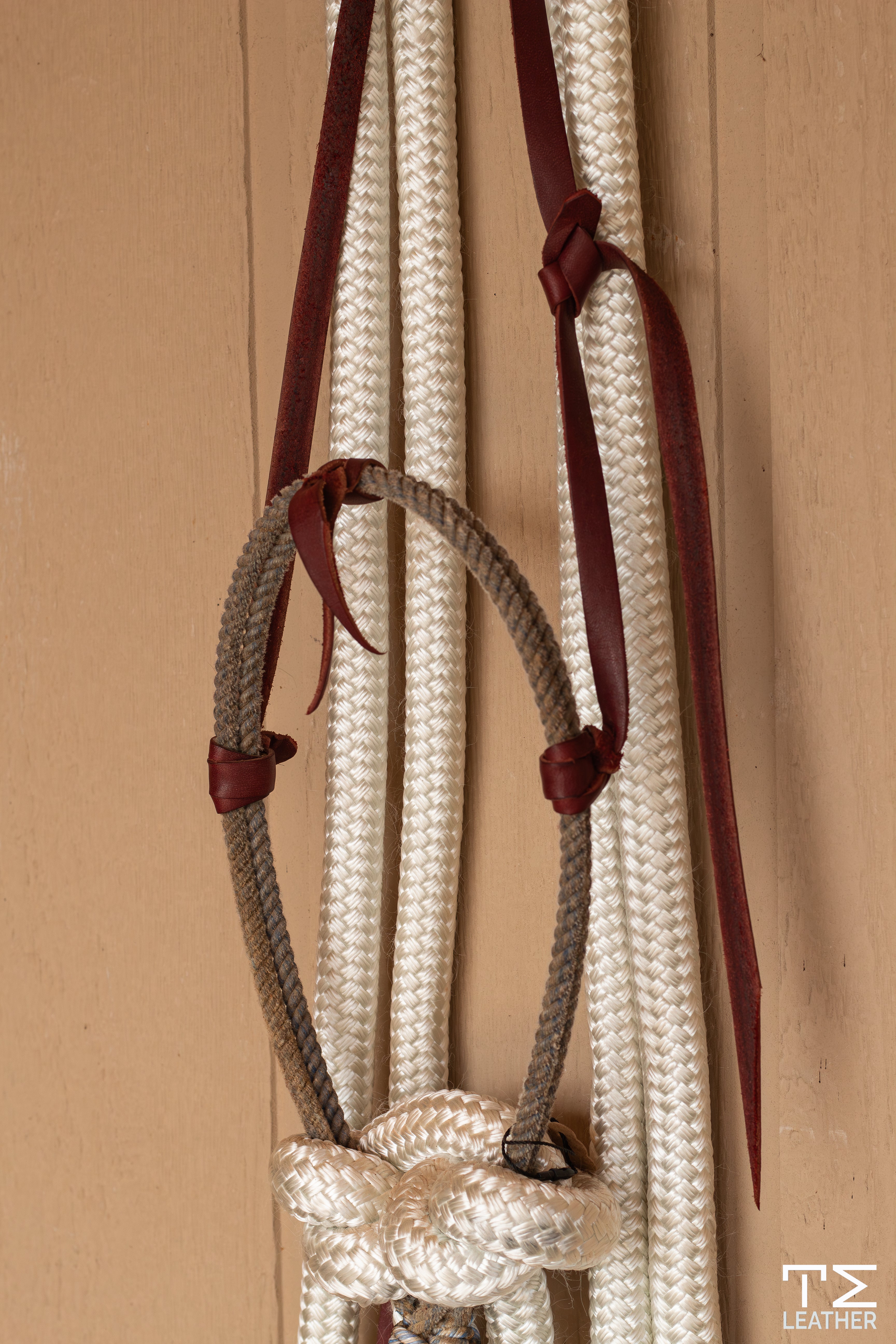 Loping Hackamore Double Rope Blue Nose & White Split Reins
