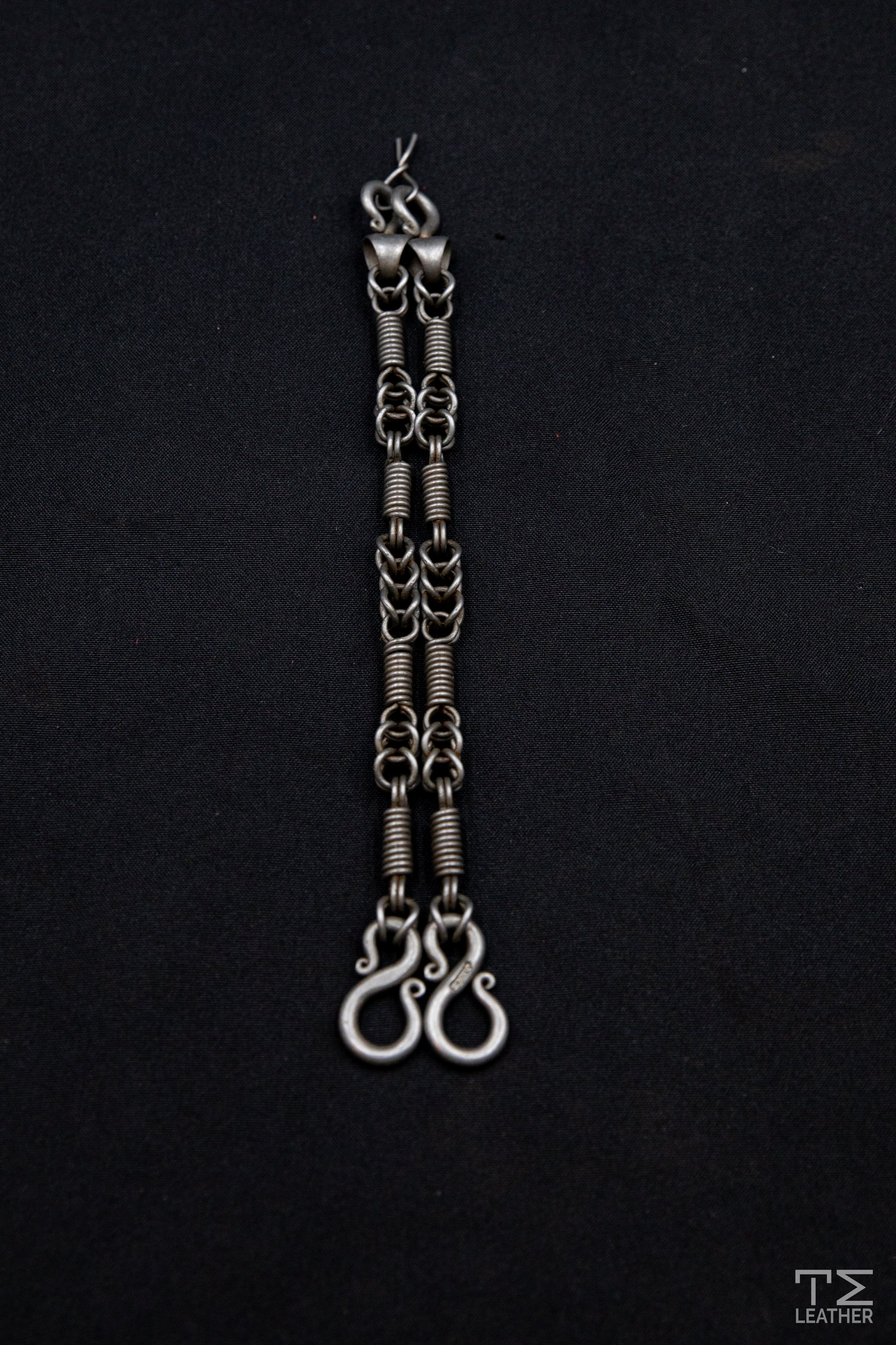 J. Rice Gray Tear Drop Link Rein Chains w/ Coil Accents