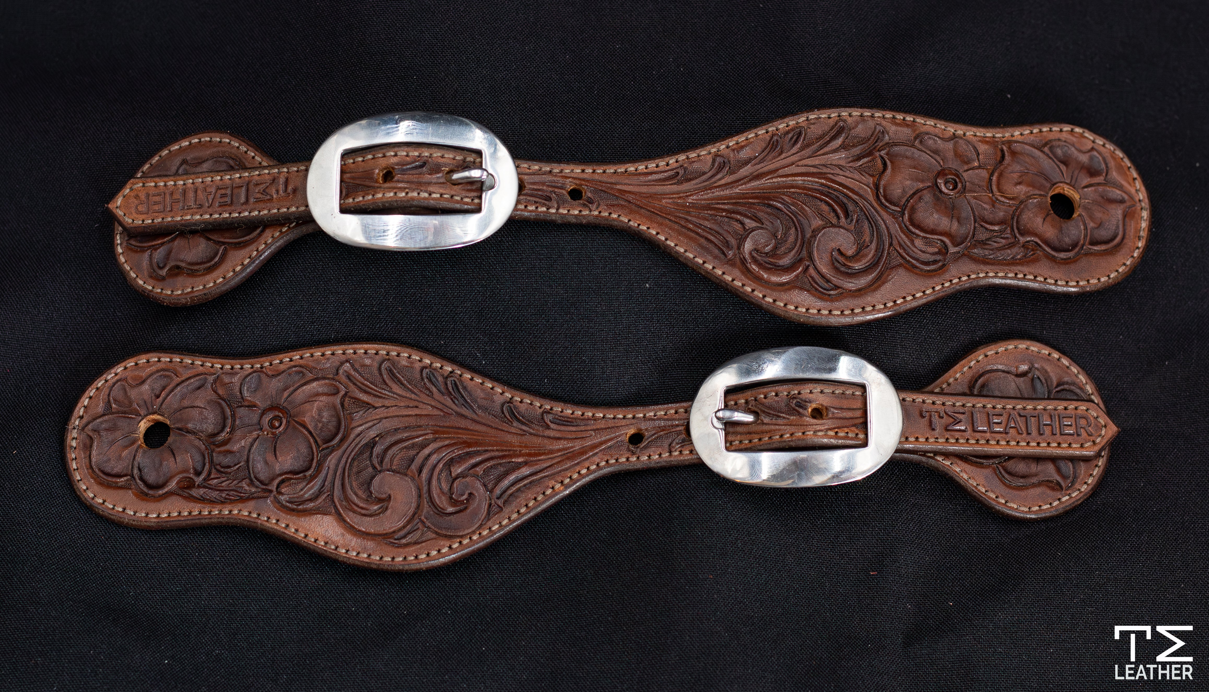 Walnut Small Floral Spur Straps