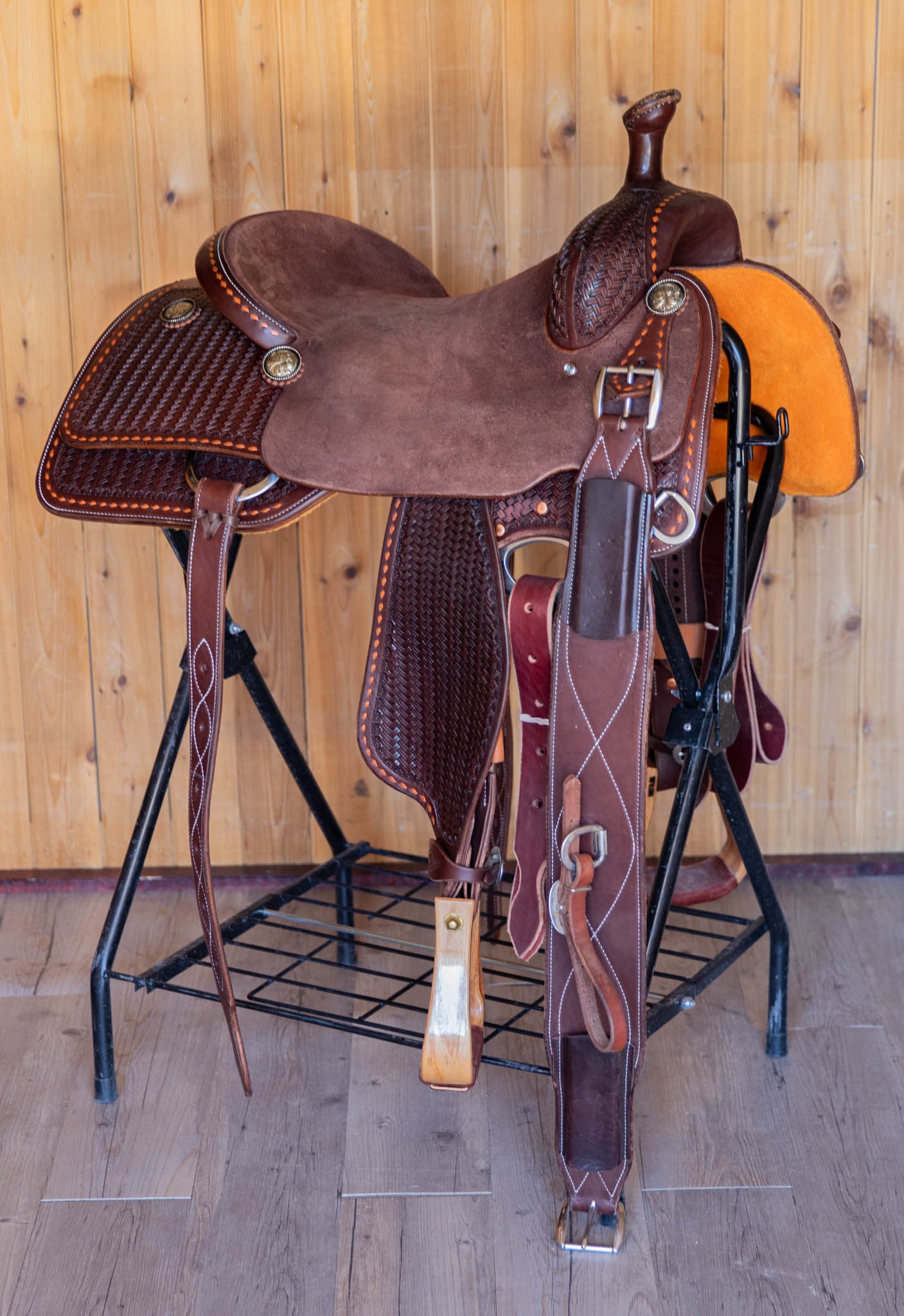 Ranch Cutter Saddle 16" Chocolate w/ Buckstitch