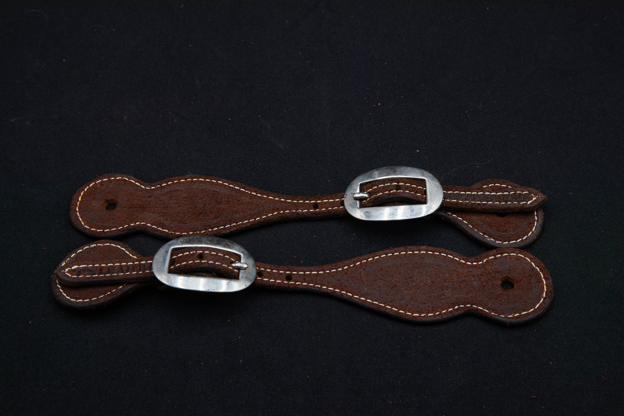 Chocolate Roughout Spur Straps