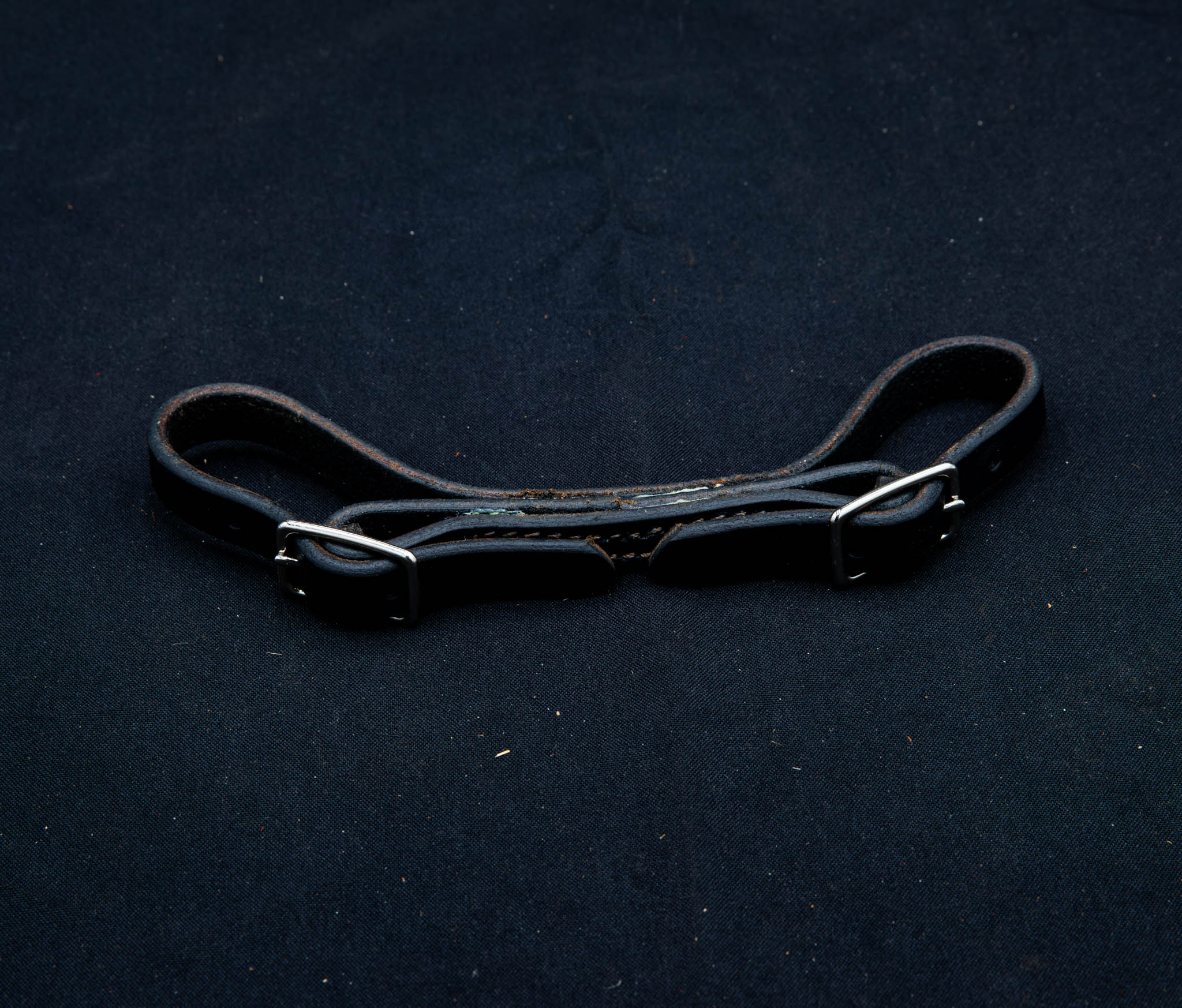 Black Leather Curb Strap