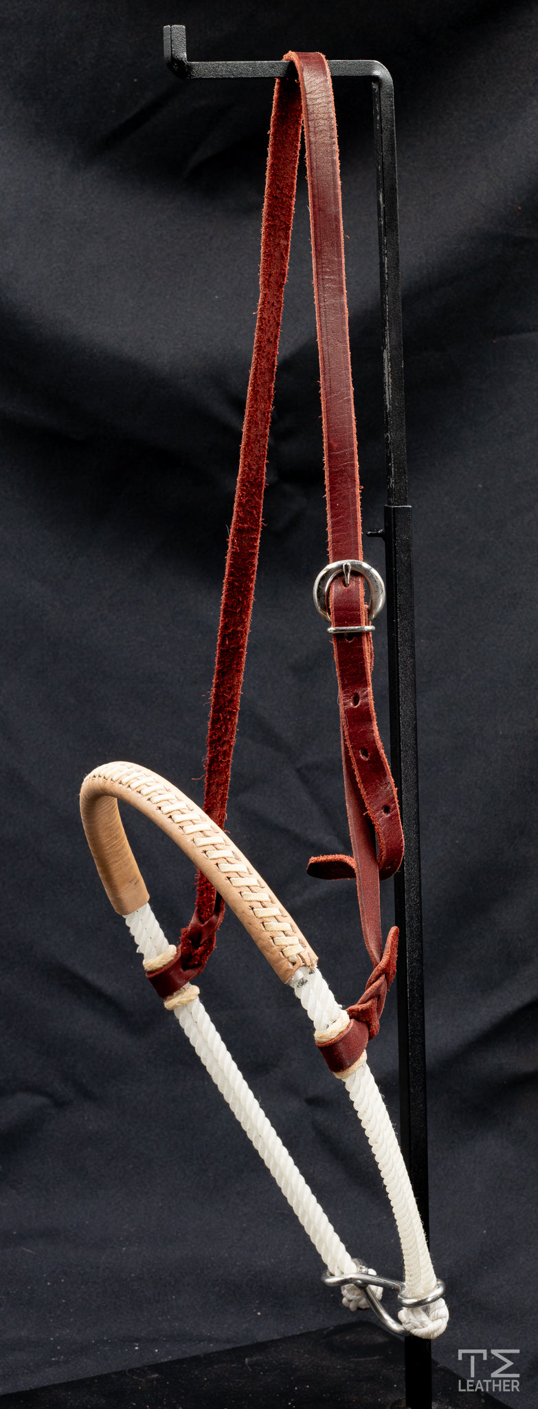 Double Nylon Tie-Down with Leather Noseband